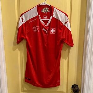Puma Red and White Switzerland Football Jersey